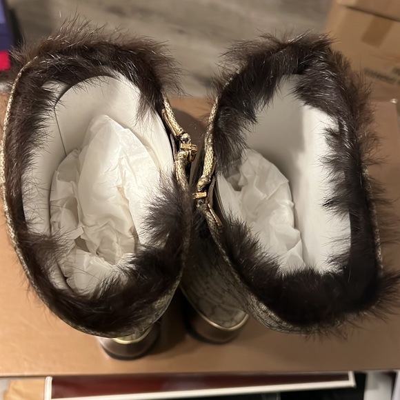 Gucci GG Monogram Leather/Canvas Boots - Picture 9 of 12